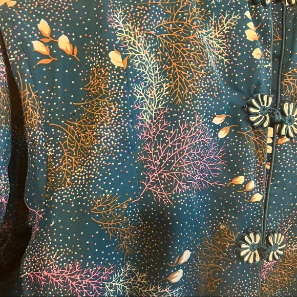 Quilted Mandarin Collar Jacket w Frog Closure Sz M - Picture 5 of 6